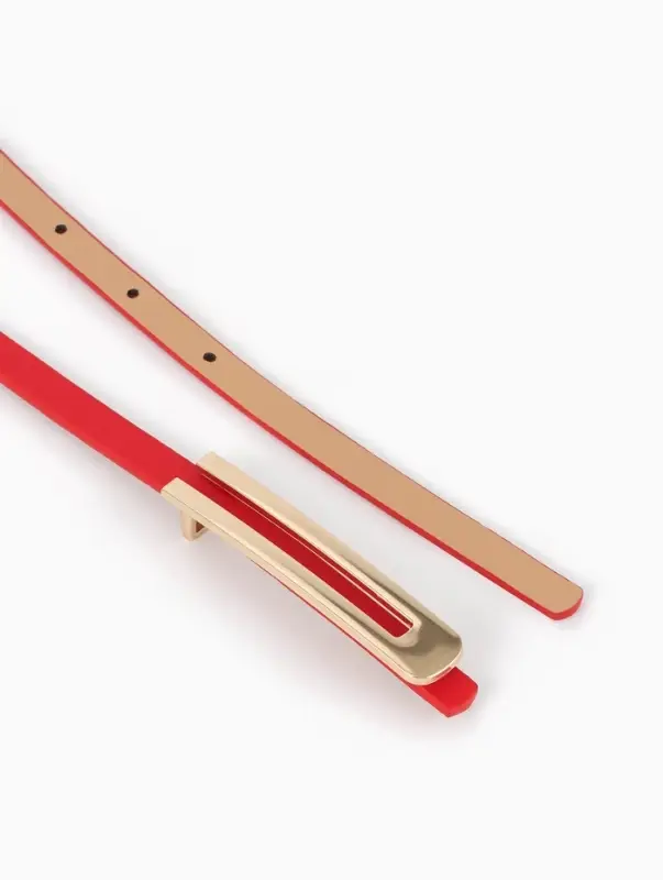 Ремень женский, 0.8&times;110 см, гвоздик, золотистая пряжка, красный