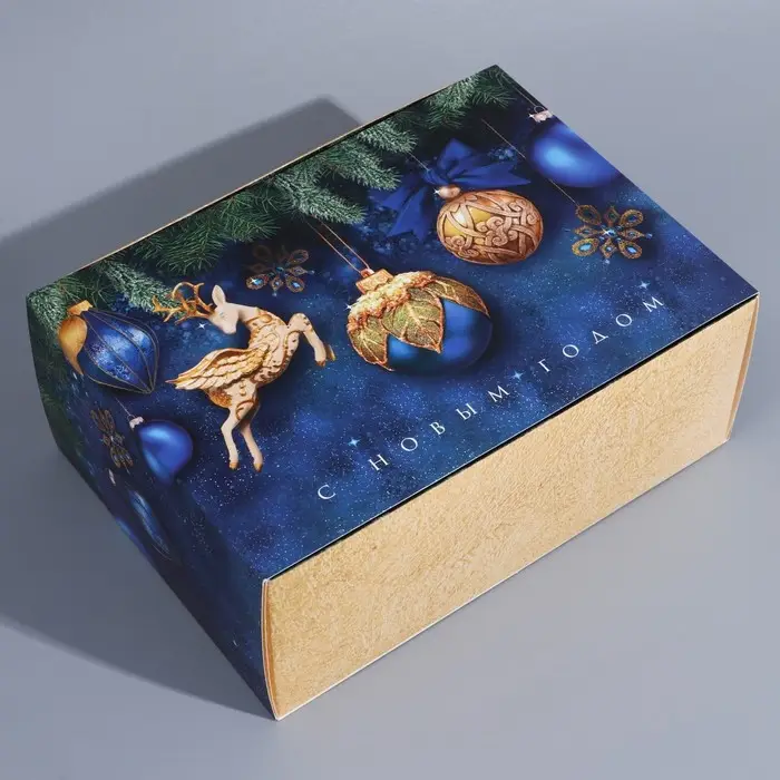 Коробка новогодняя складная «Новогодние шары», 25 х 18 х 10 см, Новый год Коробка новогодняя складная «Новогодние шары», 25 х 18 х 10 см, Новый год