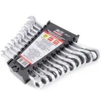 Набор ключей гаечных комбинированных трещоточных в пластике (8-19 мм) (11предметов) AVS K6N11P