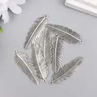 Декор металл "Пёрышко" 4,5х1,5 см