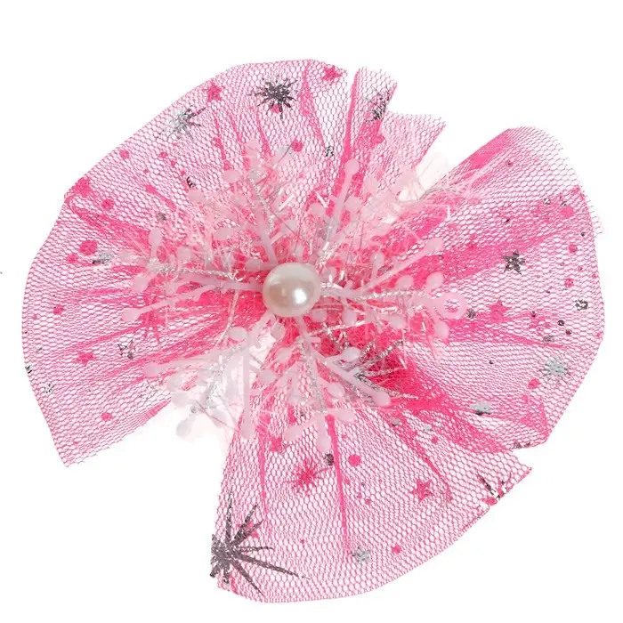 Карнавальный зажим «Снежинка», цвет розовый Карнавальный зажим «Снежинка», цвет розовый