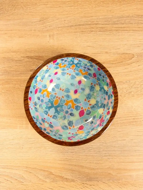 Чаша Чаша "Калейдоскоп" 18х18х8 см, дерево шишам