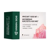 Инозит 1000 мг + фолиевая кислота 400 мк, 120 капсул, 520 мг