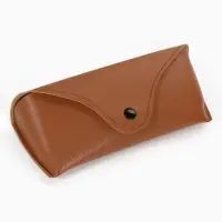 Футляр для очков на кнопке, 16&times;3.5&times;6.5 см, коричневый