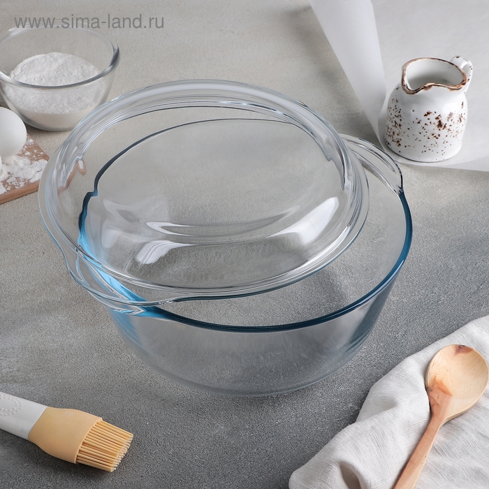 Форма для запекания из жаропрочного стекла Borcam, 3 л, с крышкой Форма для запекания из жаропрочного стекла Borcam, 3 л, с крышкой