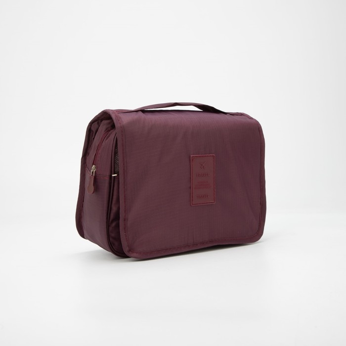 Косметичка-несессер на липучках, с крючком, цвет бордовый Косметичка-несессер на липучках, с крючком, цвет бордовый