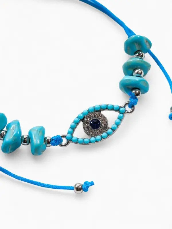 Браслеты-обереги на нити &laquo;Неразлучники. Нить желаний&raquo;, набор 2 шт. камни, голубые