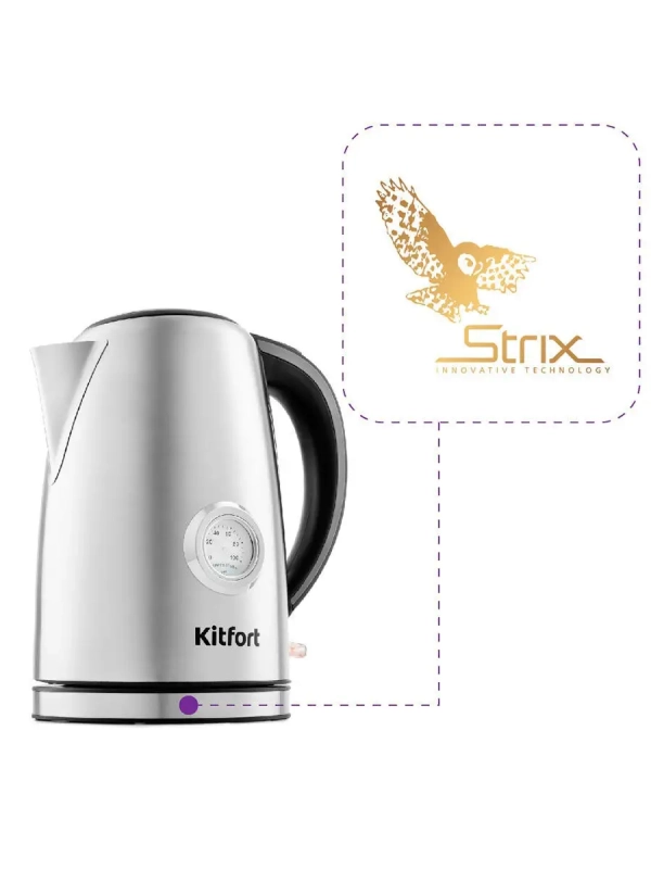 Чайник электрический металлический КТ-676 - 1.7 л