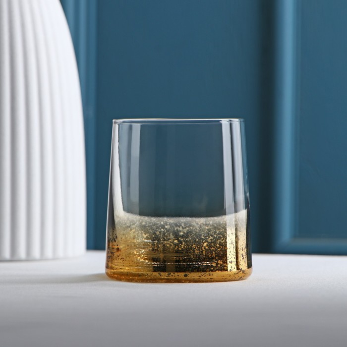 Стакан стеклянный «Мерцание», 200 мл, цвет золотой Стакан стеклянный «Мерцание», 200 мл, цвет золотой