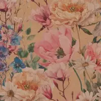 Бумага упаковочная крафт &laquo;Цветы&raquo;, 70&times;100 см