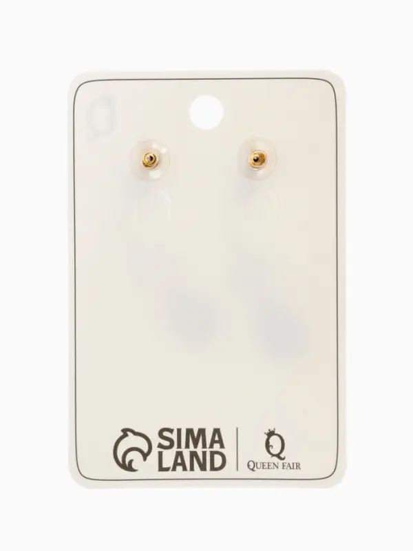 Серьги висячие со стразами &laquo;Вечеринка&raquo;, цветок из капель, сине-белые в золоте, 6.3 см