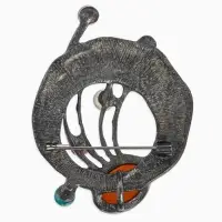 Брошь &laquo;Ветвь турмалиновая&raquo;, цветная в черненом серебре