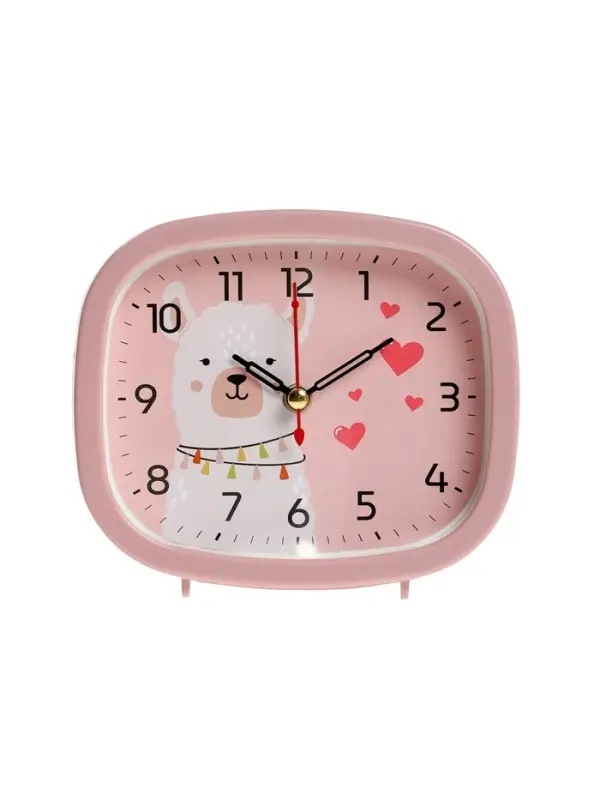 Будильник Будильник "Альпака", плавный ход, 12.5х10.5 см, розовый