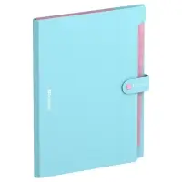 Папка А4, 12 отделений, Haze, 600 мкм, на кнопке, голубая