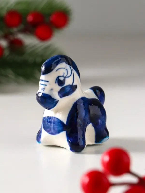 Сувенир "Коник", 5х5 см, гжель