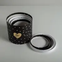 Набор коробок для цветов 4 в 1, упаковка подарочная, &laquo;Чёрно-белый&raquo;, 14&times;14&times;13 см - 20&times;20&times;17.5 см