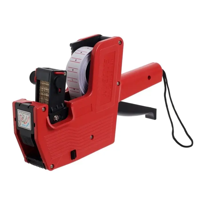 Этикет-пистолет однострочный (цифры, знаки), 8 символов, 21&times;12 мм, для прямоугольных этикеток, deVENTE, красный