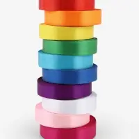 Лента атласная, набор 10 шт., 20 мм, 23 м&plusmn;1 м, разноцветная