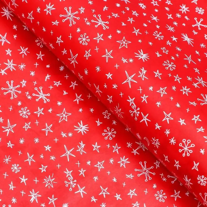 Бумага упаковочная новогодняя глянцевая двусторонняя «Венки », 70×100 см