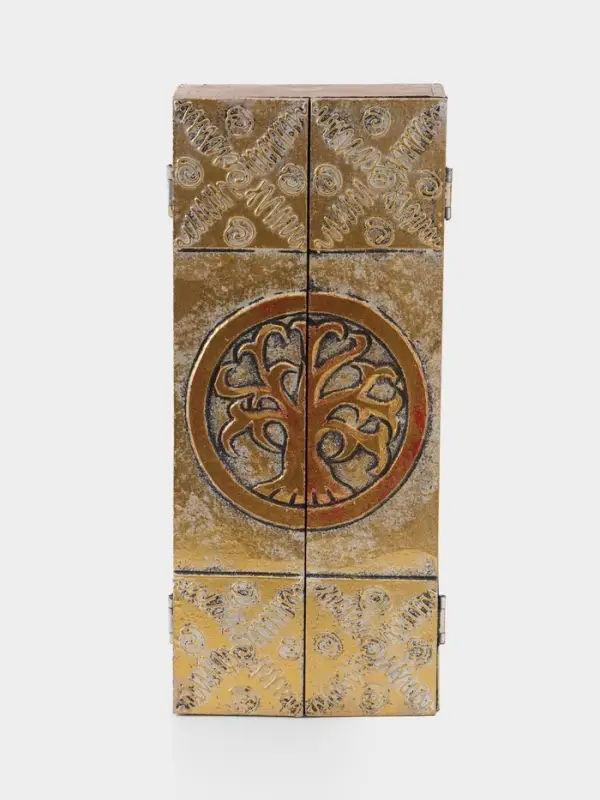 Ключница "Древо" (6 крючков) 14х7х32 см, МДФ, цв. золото