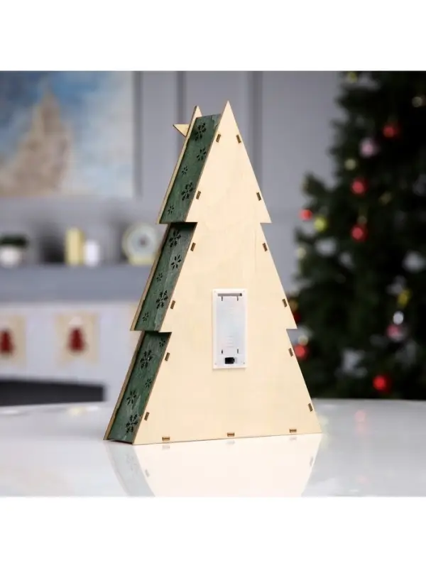 Светодиодная фигура &laquo;Олень с подарками&raquo; 20&times;30&times;5.5 см, дерево, от батареек AАAx2, свечение тёплое белое