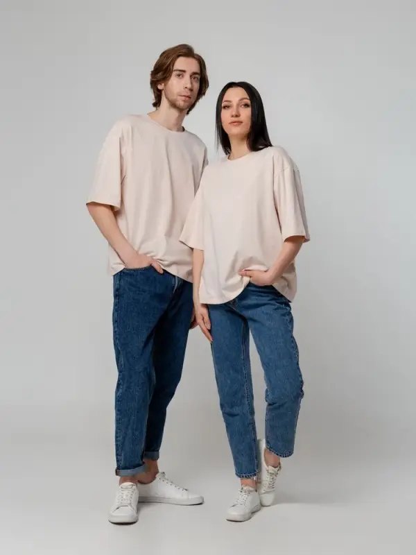 Футболка унисекс оверсайз Street Vibes, бежевая, размер XS/S Футболка унисекс оверсайз Street Vibes, бежевая, размер XS/S