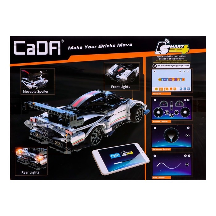 Конструктор радиоуправляемый «Спорткар», 457 деталей, 2 варианта управления Конструктор радиоуправляемый «Спорткар», 457 деталей, 2 варианта управления