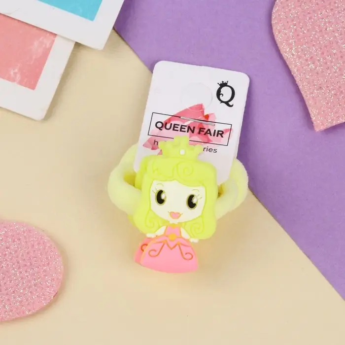 Резинки для волос «Крошка», набор 2 шт., маленькая королева, 3 см, желтые Резинки для волос «Крошка», набор 2 шт., маленькая королева, 3 см, желтые