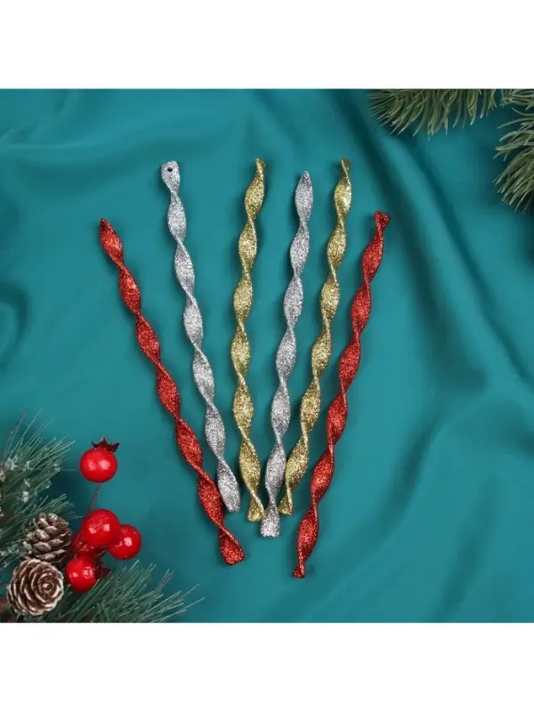 Ёлочные игрушки набор 6 шт. &laquo;Сосулька витая грация&raquo; 16.5&times;1 см, МИКС