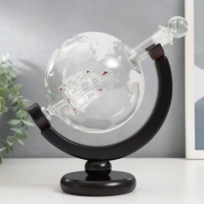 Сувенирный винный набор "Корабль в шаре" графин 800мл бокалы 250мл 7х8,5х8,3см 27х16,5х36 см