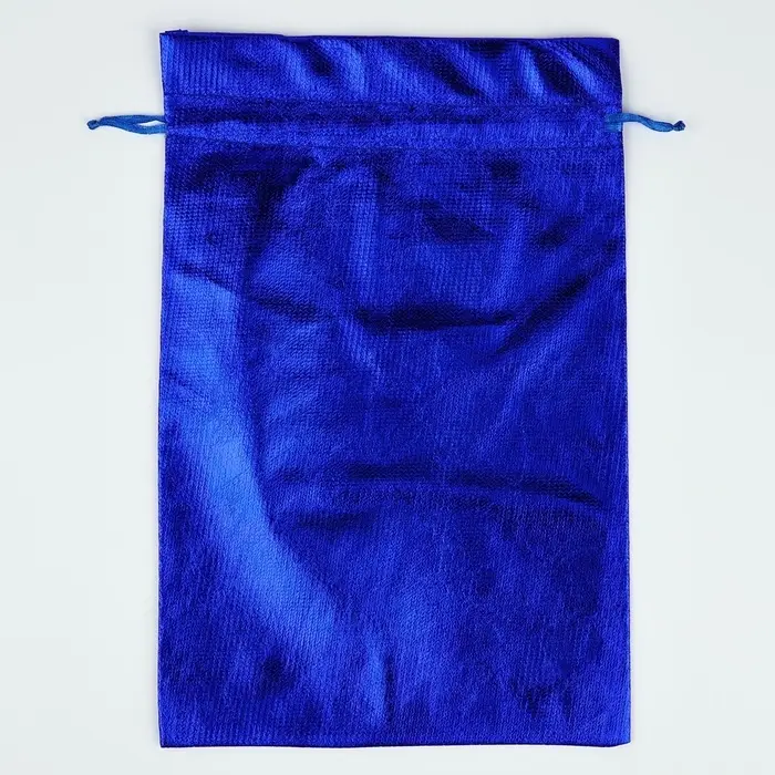 Мешочек подарочный парча &laquo;Новогодние игрушки&raquo;, синий, 20&times;30 см