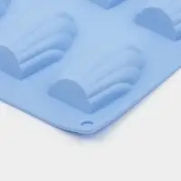 Форма для выпечки Доляна &laquo;Мадлен&raquo;, силикон, 28&times;17&times;2 см, 9 ячеек (6.7&times;4.5&times;1.3 см), голубая