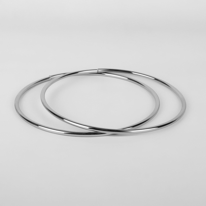 Ручки для сумки «Круг», металлические, d = 15 см, 2 шт, цвет серебряный Ручки для сумки «Круг», металлические, d = 15 см, 2 шт, цвет серебряный