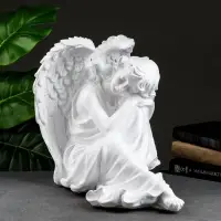 Фигурка гипс &laquo;Ангел девушка сидя&raquo;, большая, белый 28&times;45&times;37 см