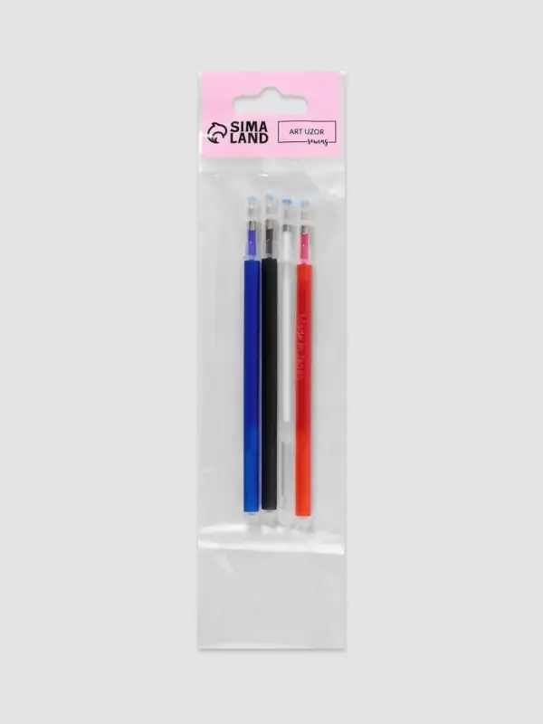 Набор стержней, термоисчезающие, 4 шт., белый, красный, чёрный, синий