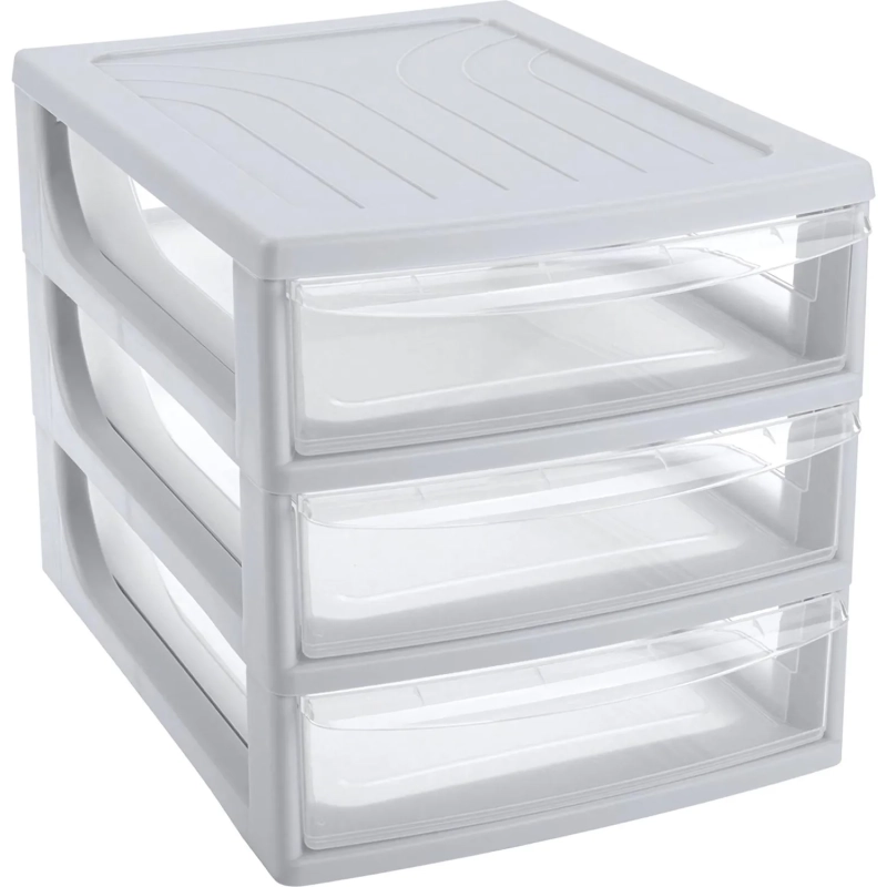 Бокс с выдвижными лотками А4 260х368х265мм 3выдв.отд, светло-сер. 433223930