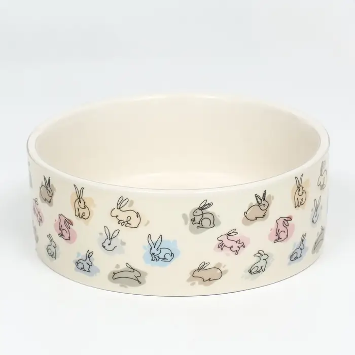 Миска керамическая &laquo;Кролик&raquo; 300 мл, 11.5&times;4.5 см, бежевая