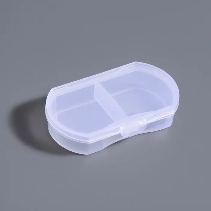 Органайзер для хранения мелочей, 2 секции, 5.7×3.5×1.3 см, прозрачный Органайзер для хранения мелочей, 2 секции, 5.7×3.5×1.3 см, прозрачный