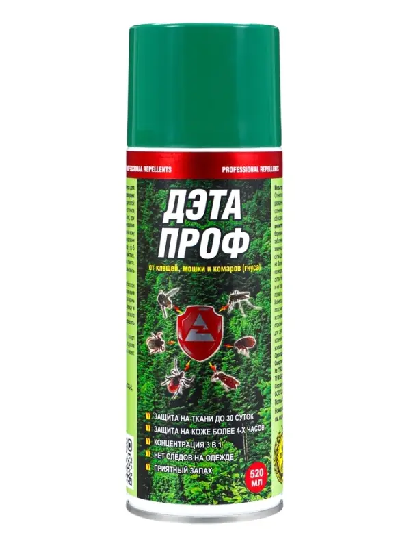 Аэрозоль для защиты от комаров &laquo;Дэта-Проф&raquo; 3 в 1, 520 мл