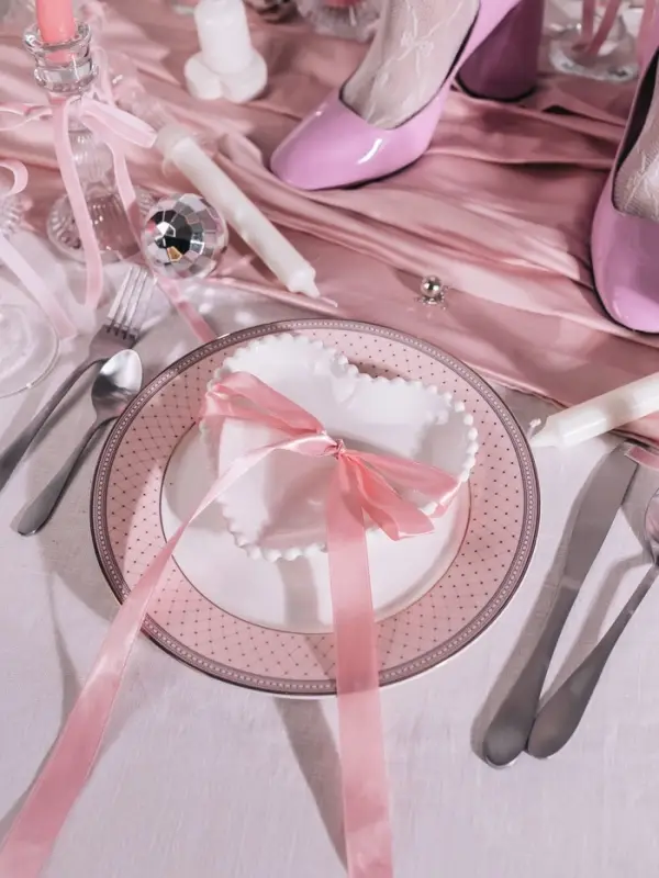 Тарелки WY Paradise, d=25.5 см, набор 2 шт., фарфор, белые, розовые