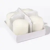 Свечи столбик 6&times;7.5 см, набор 4 шт., бежевый