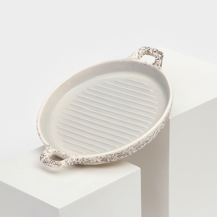 Форма для запекания керамическая Форма для запекания керамическая "Круглая", серая, 1 сорт, Иран