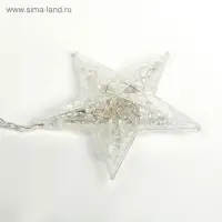 Гирлянда &laquo;Бахрома&raquo; 2.4&times;0.9 м с насадками &laquo;Звёзды&raquo;, IP20, прозрачная нить, 138 LED, свечение тёплое белое, 8 режимов, 220 В