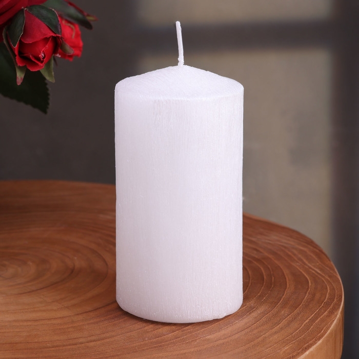 Свеча - цилиндр Свеча - цилиндр "Винтаж", 5х10 см, белый перламутр