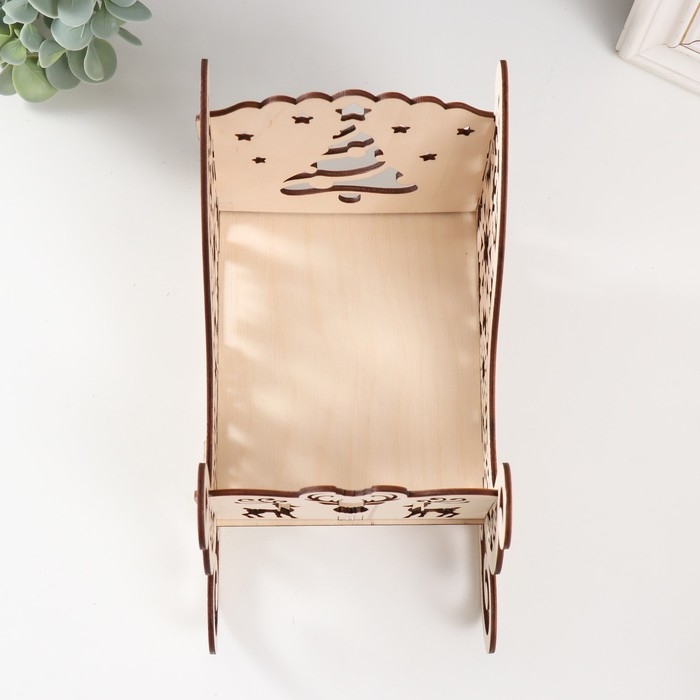 Шкатулка  Шкатулка "Сани. Ёлка" 22х11,5х13,5 см (набор 5 деталей)