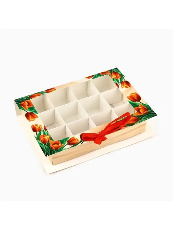 Коробка под 12 конфет с ячейками &laquo;Подарок для тебя&raquo; 18.5&times;13.5&times;3.5 см
