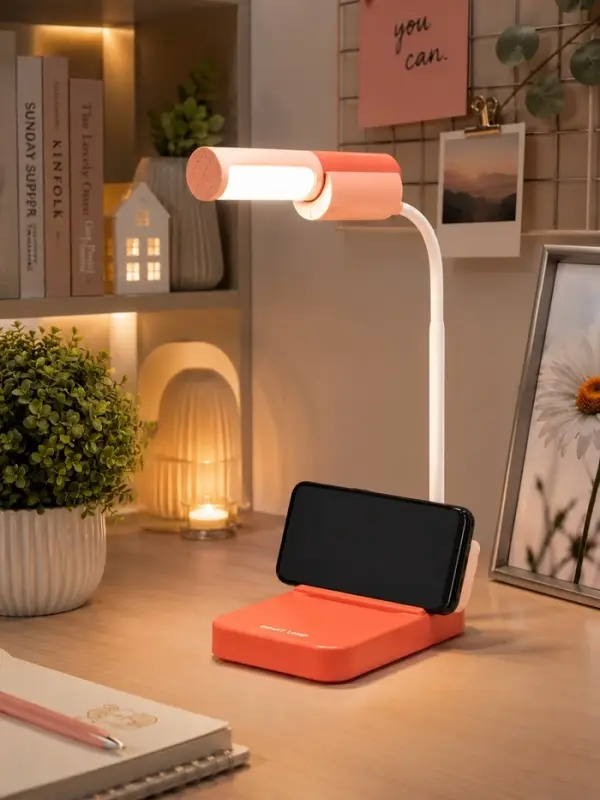 Лампа настольная RISALUX &laquo;Лансер&raquo;, светодиодная, 3.5 Вт, USB, АКБ, красно-розовая, 11&times;15&times;45 см