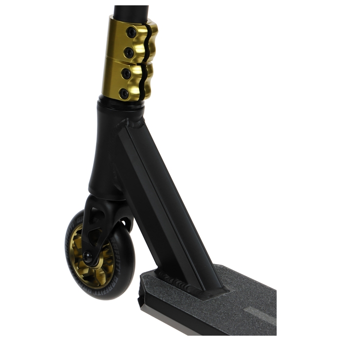 Самокат трюковой GRAFFITI Advanced 24, колёса PU 100 мм, SCS компрессия, ABEC 9 Chrome, цвет чёрный Самокат трюковой GRAFFITI Advanced 24, колёса PU 100 мм, SCS компрессия, ABEC 9 Chrome, цвет чёрный