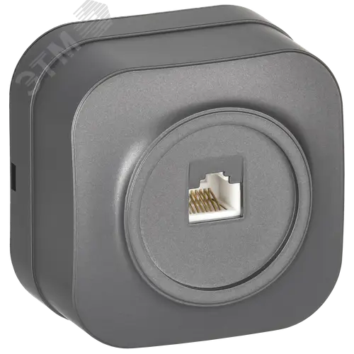 GLORY Розетка для открытой установки компьютерная RJ45 кат.5E РК10-ХСм сталь матовый IEK