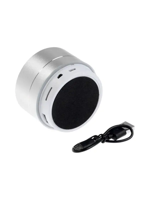 Портативная колонка Luazon LAB-05, 3 Вт, 520 мАч, Bluetooth, USB, microSD, microUSB, серебристый